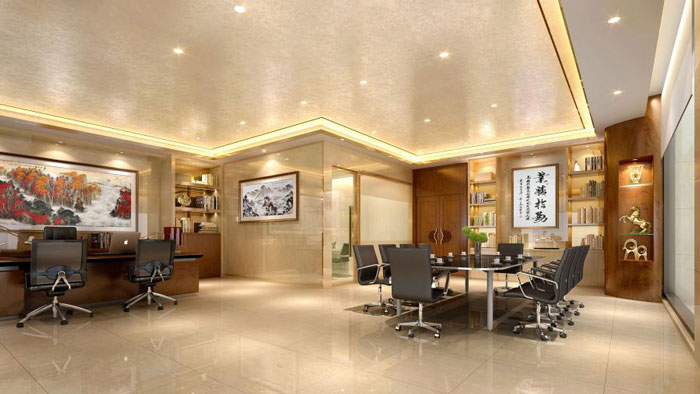 杭州富陽董事長辦公室裝修設計效果圖