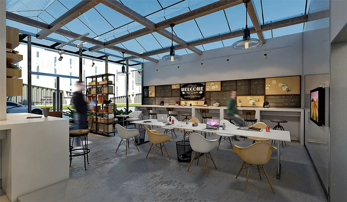 創(chuàng)客空間辦公室辦公區(qū)裝修設(shè)計效果圖