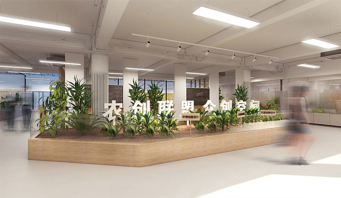 創(chuàng)客空間辦公室過道裝修設(shè)計效果圖