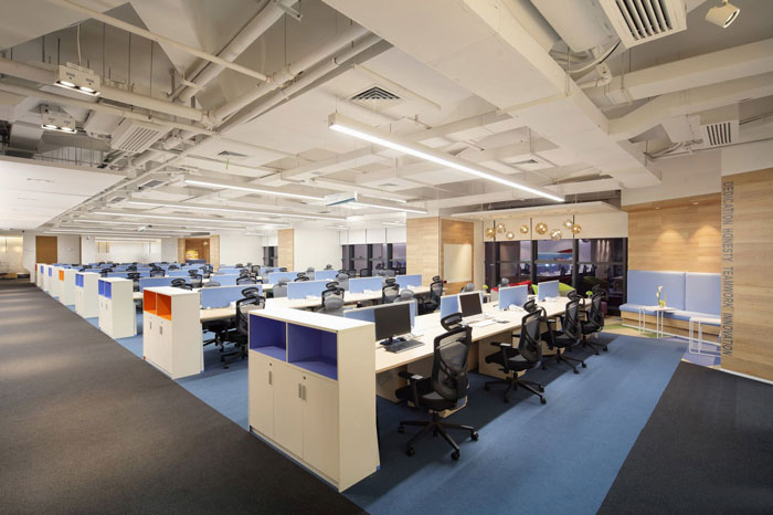 金融集團辦公室辦公區裝修設計效果圖