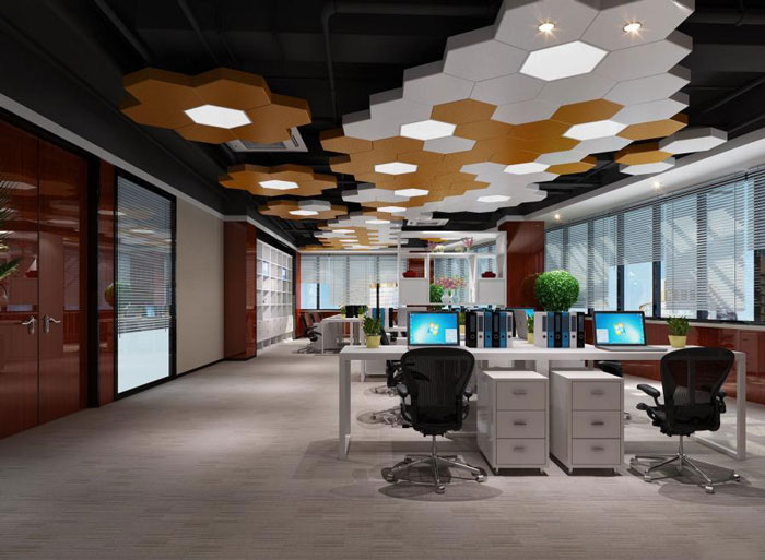 蜂巢辦公室辦公區裝修設計效果圖