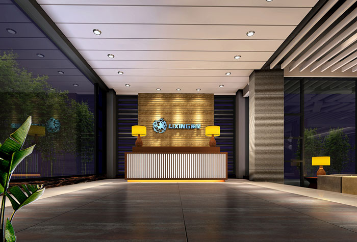 獨棟辦公樓辦公室前臺裝修設計效果圖