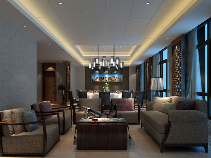 辦公室接待區中式裝修效果圖