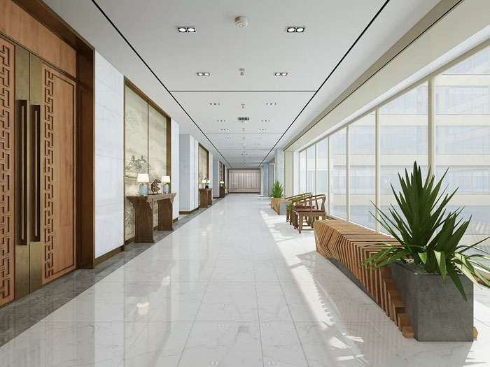 新中式辦公室過(guò)道裝修設(shè)計(jì)效果圖