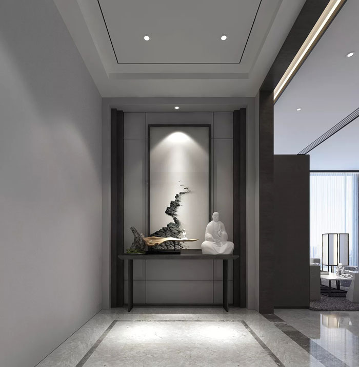 禪意辦公室進門區(qū)裝修設計效果圖