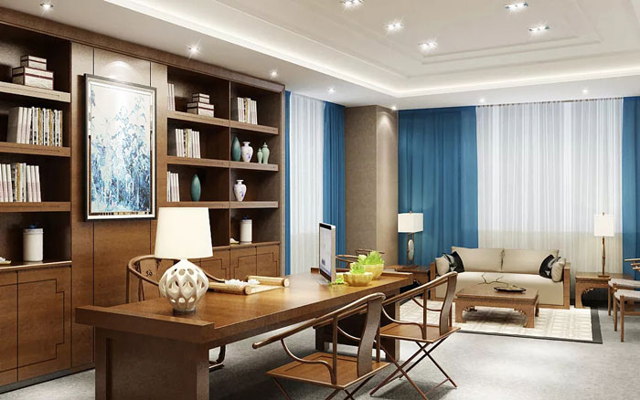 現代中式經理辦公室裝修效果圖