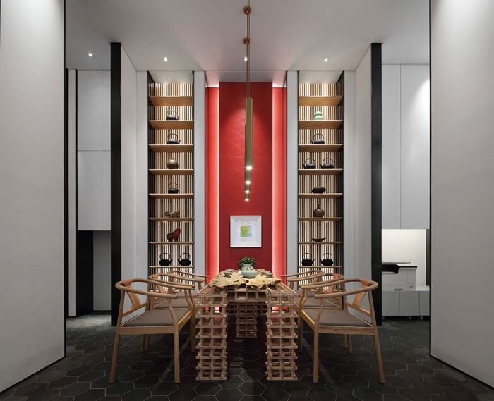 新中式風格辦公室接待區設計方案