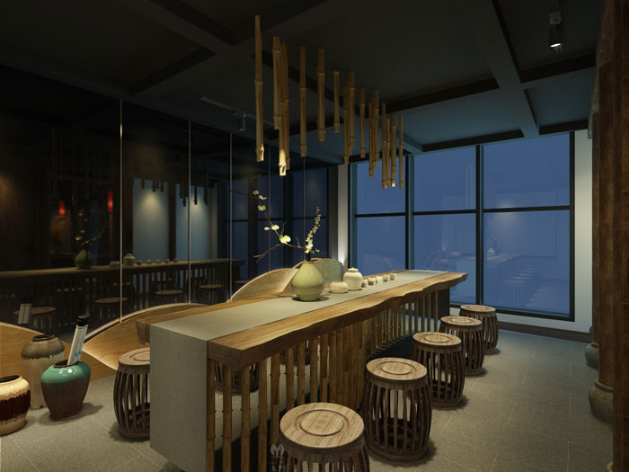 園林辦公室會議區裝修設計方案效果圖