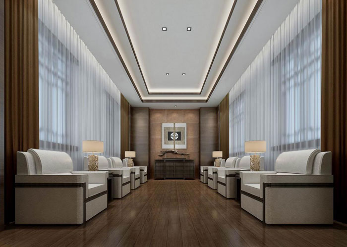 中式風格辦公會所接待室裝修設計方案