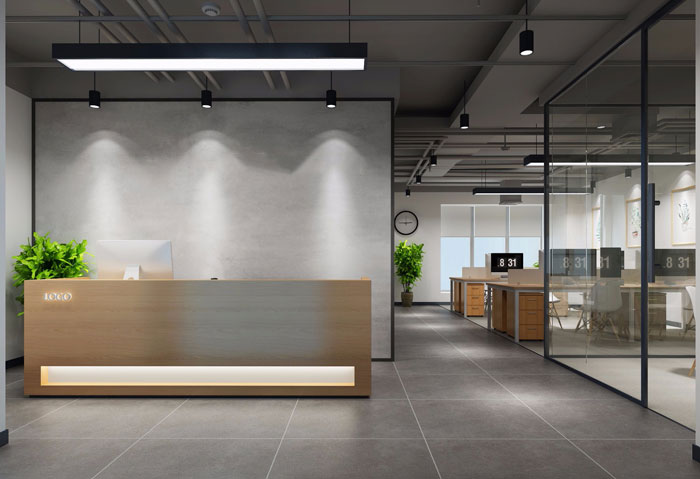 北歐風(fēng)格辦公室前臺裝修設(shè)計效果圖