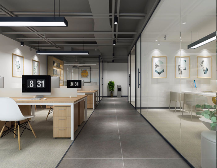 北歐風(fēng)格辦公室辦公區(qū)裝修設(shè)計效果圖