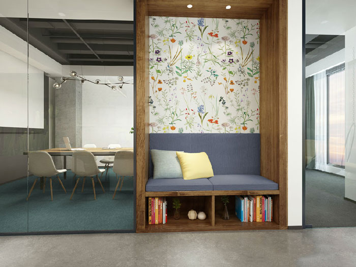 簡(jiǎn)潔辦公室過道裝修設(shè)計(jì)效果圖