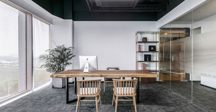 禪意辦公會所總經(jīng)理辦公室裝修效果圖