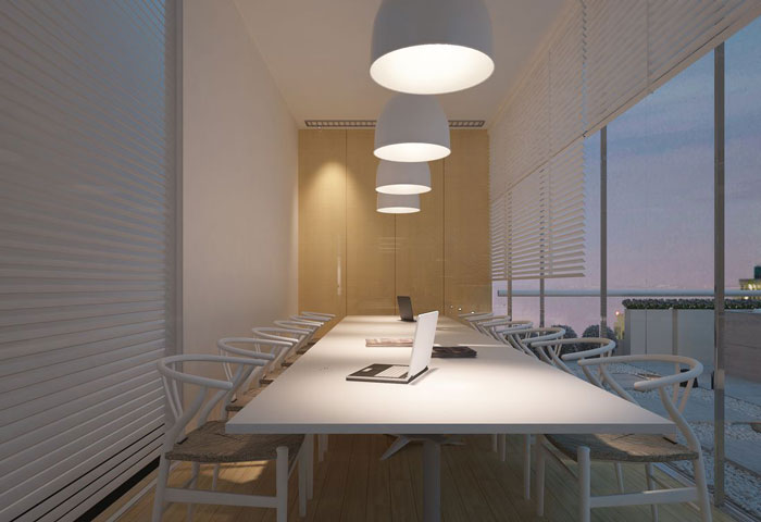 現代中式辦公會所會議室設計效果圖