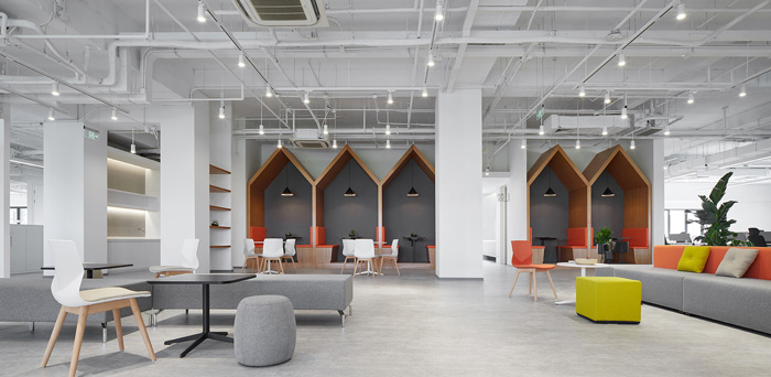 科技辦公樓交流區(qū)裝修設計效果圖