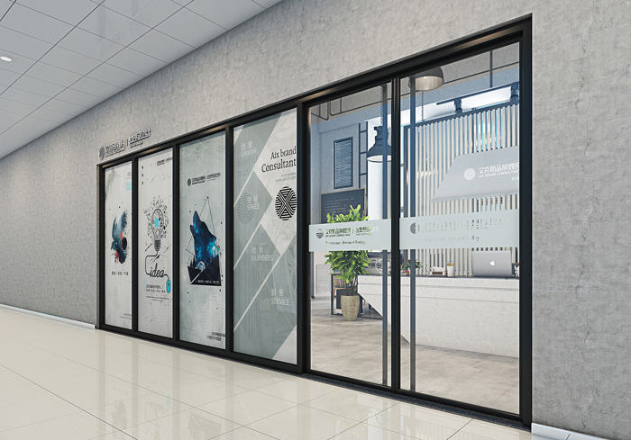 loft工業風辦公室入口裝修設計效果圖