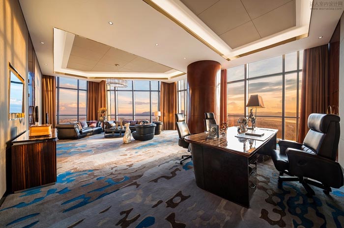 金融控股公司董事長辦公室裝修設(shè)計(jì)效果圖