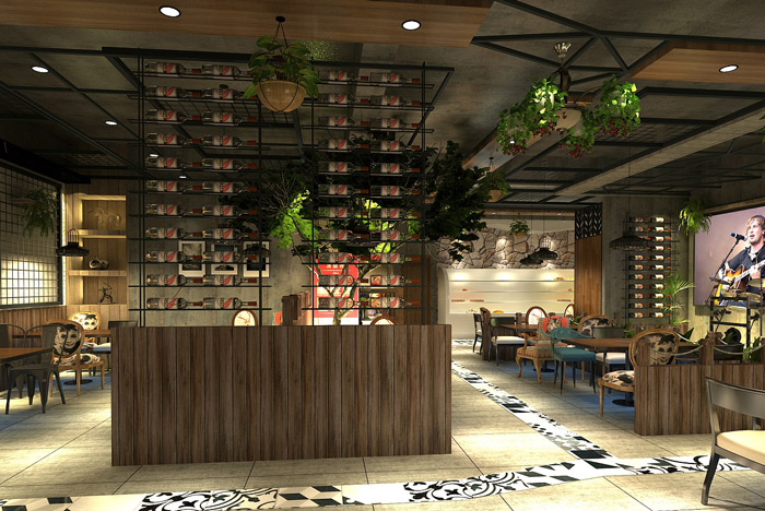 音樂餐吧餐區裝修設計效果圖