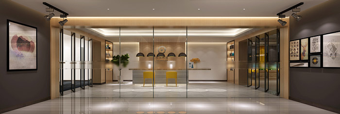 投資管理公司前臺裝修設計效果圖