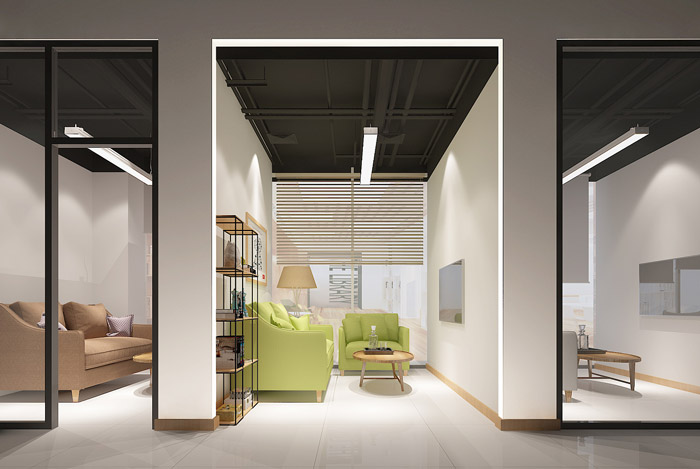 教育學校辦公室洽談區裝修設計效果圖