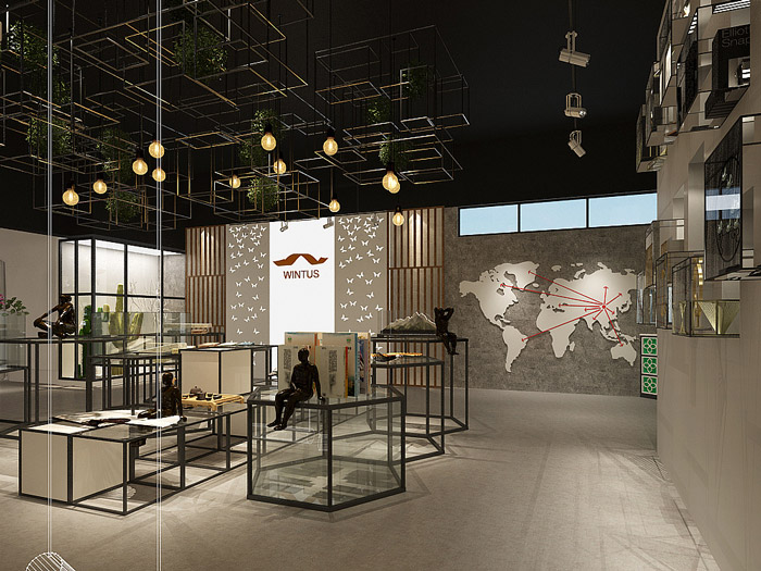 絲綢廠房展廳進(jìn)門(mén)區(qū)裝修設(shè)計(jì)效果圖