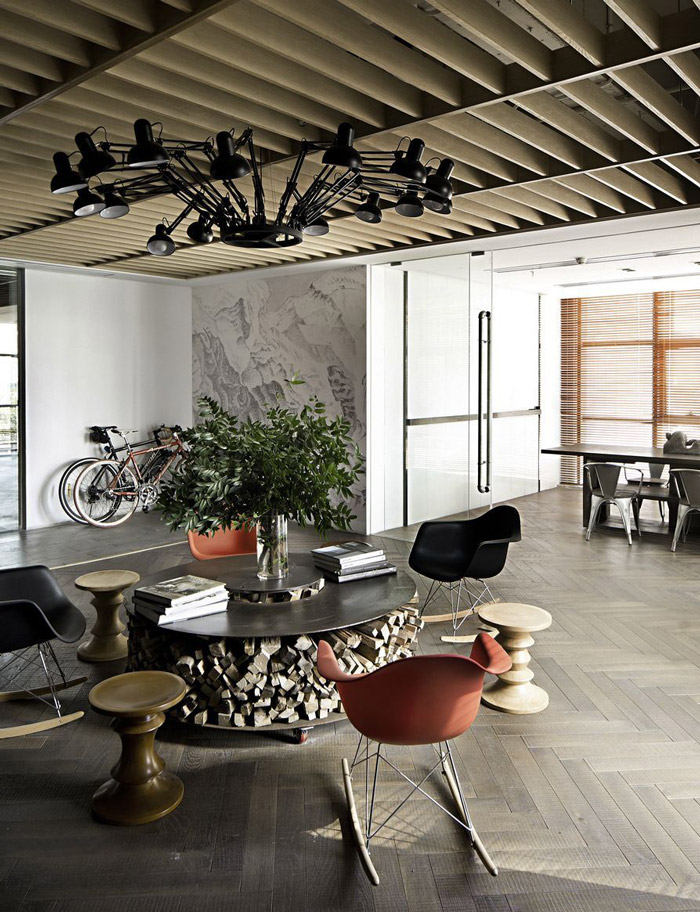 350平方科技辦公室閱讀區裝修設計效果圖