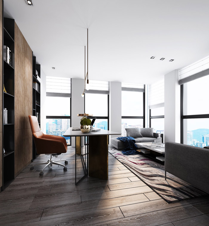 女老總辦公室裝修設計效果圖