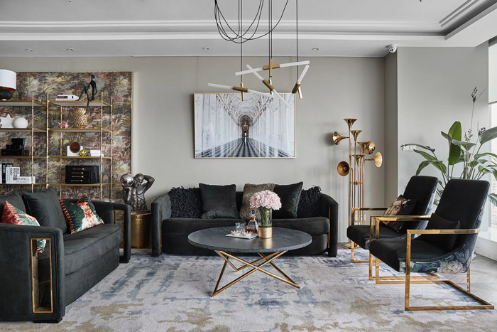 150平方家庭公寓辦公室接待區裝修設計效果圖