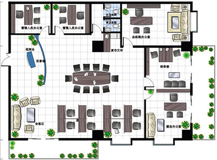 小型辦公室設(shè)計(jì)布局圖
