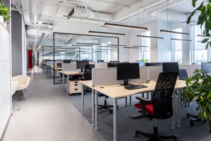 納維亞風格辦公室辦公區裝修設計效果圖