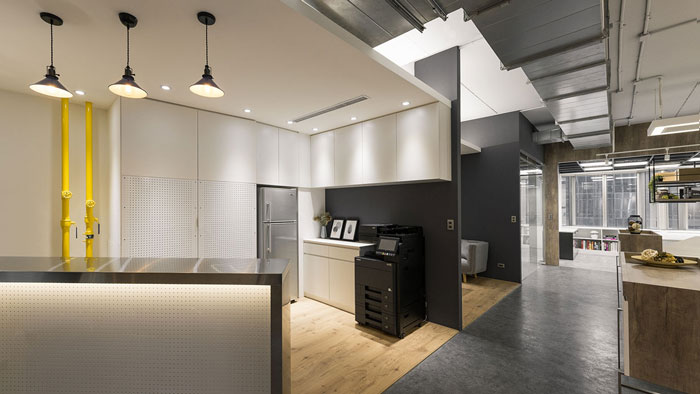 鞋業公司辦公室茶水區裝修設計效果圖