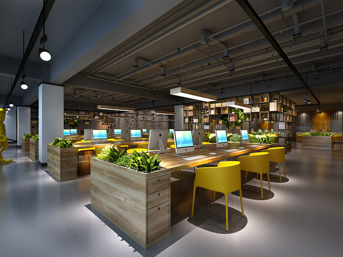 金融辦公室辦公區(qū)裝飾設(shè)計效果圖