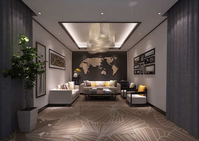 金融辦公室接待室裝飾設(shè)計效果圖