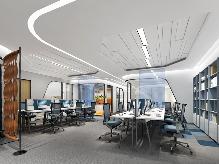 醫療公司辦公室辦公區裝修設計效果圖