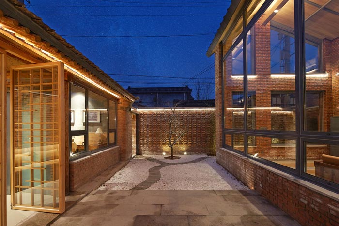 景區三合院民宿過道設計效果圖